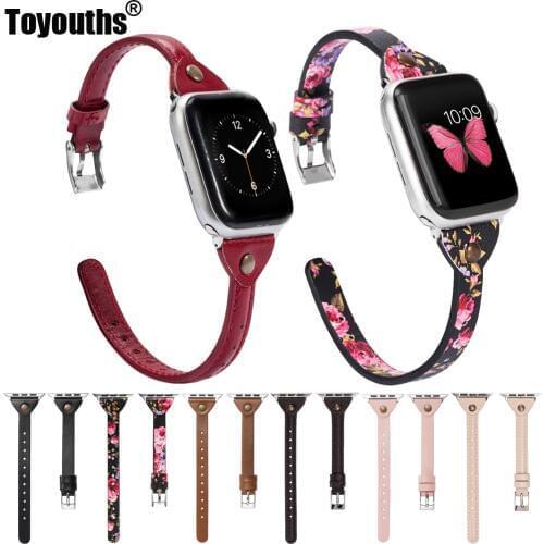 Slim Leather Band for Apple Watch 42mm 44mm iWatch Women Strap Classic Wristbands Leisure Bracelet For iWatch Series 4 3 2 1