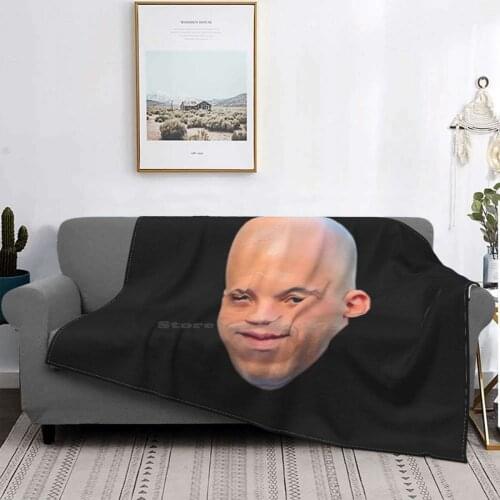 Vin Head | Star Of Blockbuster Action Movies | 2020 | Digital Art #271929 Creative Design Comfortable Flannel Blanket Vin Vin