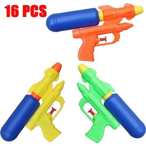 Wholesale 16pcs/set Summer Holiday Kids Water Guns Toys Classic Outdoor Beach Water Pistol Blaster Gun Portable Squirt Gun Toys