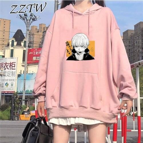 Satoru Gojo Anime Printed Women Hoodie 2021 Trendy Fashion Hoodies Comic Jujutsu Kaisen Harajuku Hip Hop Streetwear Hoody