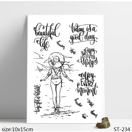 ZhuoAng Enjoy Life / Seascape Clear Stamps/Seals For DIY Scrapbooking/Card Making/Album Decorative Silicon Stamp Crafts