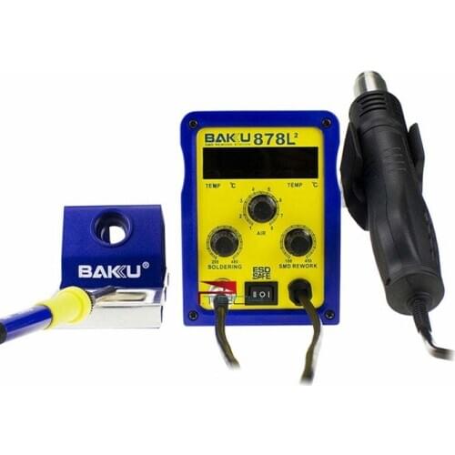 2016 New Upgrade BAKU LED Digital Display SMD Soft Rotary Wind Hot Air Soldering Station with Heat Gun and Iron 2 in 1
