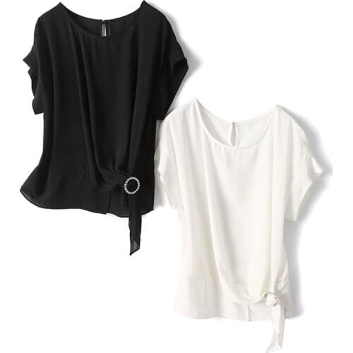 359 Shopping mall yuan chiffon shirt series womens 2021 Xiaxin breathable design Short Sleeve fashion