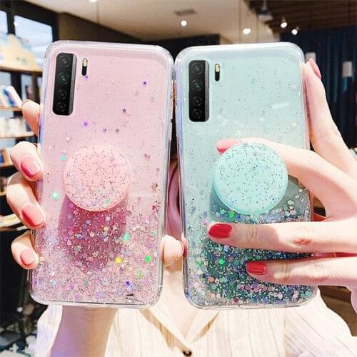 Glitter Case For Huawei P40 Lite Cases Luxury Bling Star Soft Cover Huawei P40Lite P40 Pro Plus P 40 P40Pro Epoxy Back Covers
