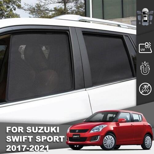 Magnetic Car Sunshade Front Windshield Door Mesh Frame Curtain For Suzuki Swift Sport 2017-2021 Reflective Side Window Sun Visor