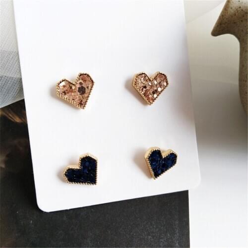 Fashion Heart-shaped Earrings Female Femininity Sequins Dazzle Colour Han Edition Earrings Jewelry Accessories