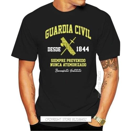 100% Pure Cotton Customer Customization 3 Patterns 3D Print Custom T Shirt Men Guardia Civil Tshirt Clothing Summer