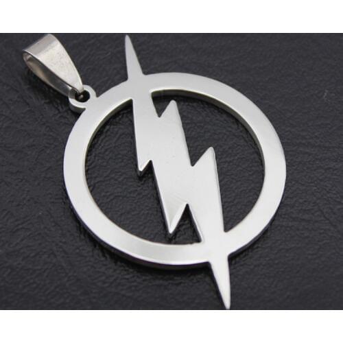 12 Pieces/Lot Men Necklaces Silver Color Leather Super Hero Lightning Pendant Chokers Accessories Stainless Steel Long Chains