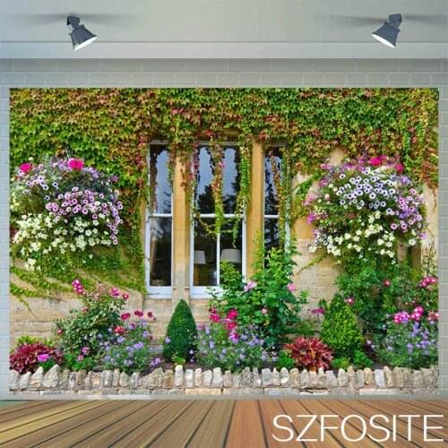 Autumn Beautiful Chrysanthemum Small Garden Wall Photography Backdrop Family Room Decoration Child Photo Vinyl Background Banner