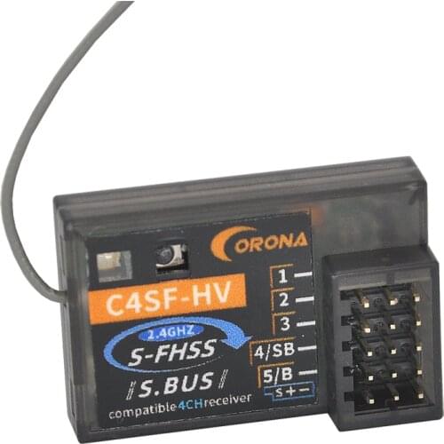 CORONA C4SF-HV 2.4GHz S-FHSS/FHSS Compatible SBUS Receiver For 3PV 3PK 4PM 4PKS 7PX T14SG T8J T10J 4PX RC Car Boat Receiver