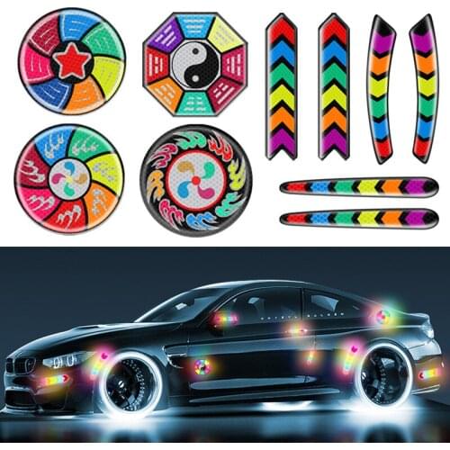 Reflective Coloured Strips Auto Motorcycle Refit Sticker Car Personality Adhesive Tape Decorative Reflective Warning Decals