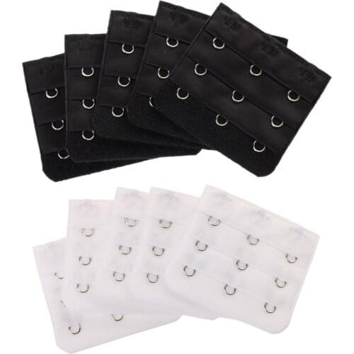 10 Pcs 3-Hook Bra Strap Womens Elastic Bra Extender Soft Band Lingerie Bra Extensions Adjustable Belt Buckle Underwear