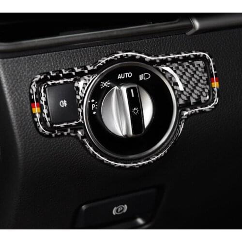 RKAC Interior Headlamp Switch Frame Trim Refit Car Stickers Switch Decor Covers For Mercedes A B C E G Class CLA GLA GLE GLK GL
