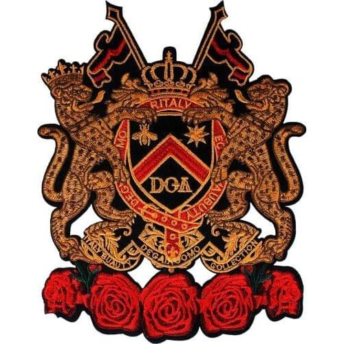 10Pieces Flags Bee Crown Dogs Fabric Patch Embroidery Applique Motif Badge Clothes Iron on Back Patches for Jacket Sewing TH1040