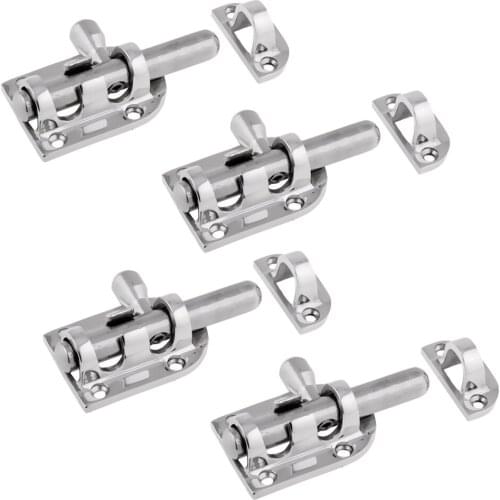 4 Pieces 316 Stainless Steel Boat Barrel Bolt Marine Door Window Latch Lock