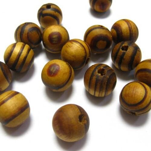 50 Natural Pattern Round Wood Beads~ Wooden 16mm(0.63")