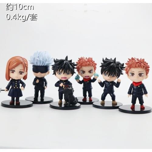 6pcs/set 10cm Jujutsu Kaisen Itadori Yuji Gojo Satoru Fushiguro Megumi Kugisaki Nobara action figure toys Christmas gift NO BOX