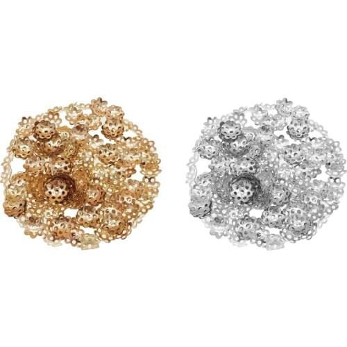 600 Pieces Iron Flower Beads Caps Beads Spacer For DIY Jewelry Making 8mm