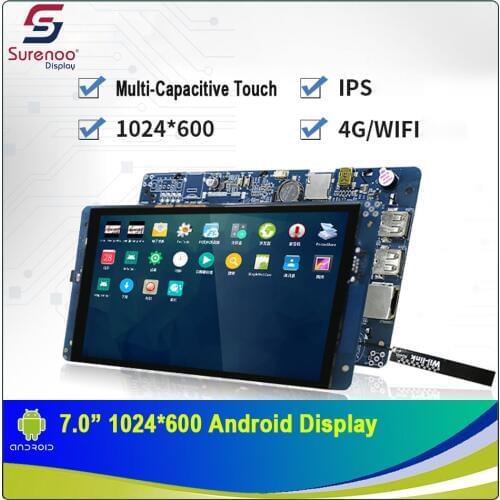 7.0" 1024X600 Android Industrial Grade WIFI 4G IPS TFT LCD Module Display Screen with w/ Multi-Capacitive Touch Panel