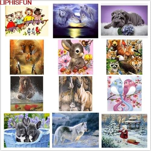 5D Full Drill Diy Diamond Painting Cross Stitch Resin Square/round Diamond Embroidery Decoration animal koala wolf bird scenery