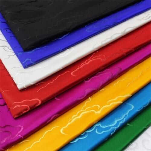 CF903 Black/White/Red/Golden Solid Clouds Brocade Fabrics Chinese Silk Brocade Jacquard Fabric Home Textile DIY Sewing Materials