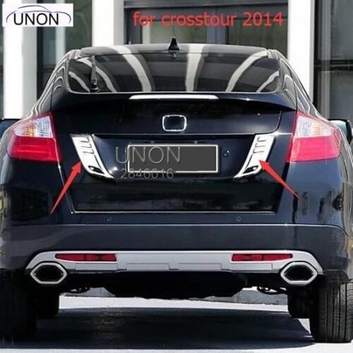 For Honda Crosstour 2014 Chrome Rear Trunk Lid Cover Tail Door Molding Cover Trim 2 pcs