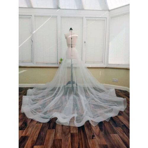 Champagne skirt petticoat removable wedding train skirt 2 layer white lvory tulle skirt dress bridal accessories custom size