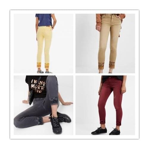 Spanish various washed sand styles embroidered jeans