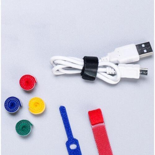 Candy Color Data Cable Tie Nylon Hook Loop Cable Wiring Harness Cable Fastener Marker Straps Power Wire Management