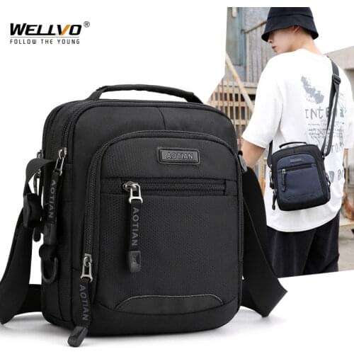 Mens Mini Shoulder Bag boys Crossbody Bag High Quality Man Messenger Bag Nylon cellphone Male Handbags Purse bolsas 2021 X703C