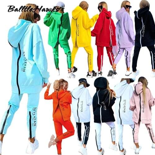 Fashion Sweatsuits for Women Tracksuit Jogging Suit Streetwear Running Sportswear Zipper Long Hoodies and Long Pant Two Pice Set