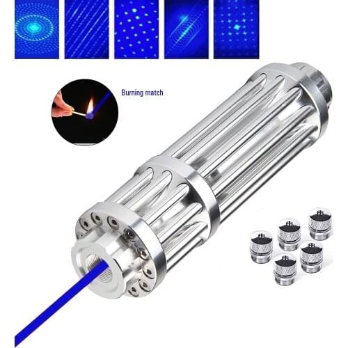 High Powerful Laser Pointer 2W Blue Lights Rechargeable Battery Torch Tactical Survival Pen Small Power Lazer Fire Burning Laser