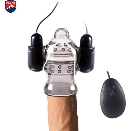 MLSice Male Masturbator Delay Lasting Trainer Sex Products Glans Vibrator Penis Stimulation Bullet Vibrating Massage Toy for Man