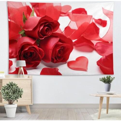 Rose Flower Tapestry Wall Hanging Decor Wall Cloth Tapestries Home Decoration Accessories Psychedelic Carpet Decorative 2.25