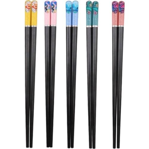 Japanese Alloy Anti-Slip Chopsticks Tableware Color Cartoon Sushi Sticks Household Restaurant Kitchen Accessories