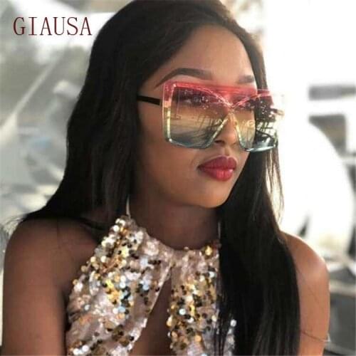 New progressive color large frame one-piece sunglasses are popular in Europe and America glasses oversized sunglasses