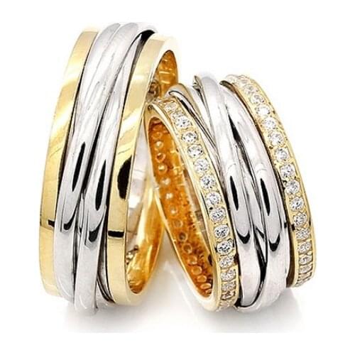 Couple Wedding Ring Sterling Silver 925 Woman And Man Luxury Jewelry Bands Engagement Anniversary Anatolian Civilization Models