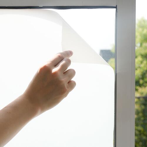 Window Film Non Adhesive Frosted Home Office Film Privacy Window Sticker Static Cling Vinyl Glass Film for Bathroom Meeting Room