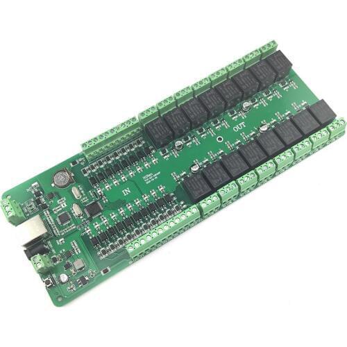 Industrial 16-way network relay module timing delay remote control TCPIP network switch 485 switch