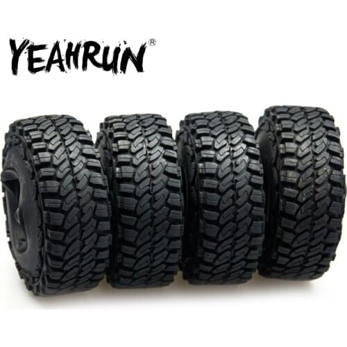 YEAHRUN 1.9inch 114mm OD Rubber Tires for Axial SCX10 RC4WD D90 CC01 1/10 RC Rock Crawler Car Wheel Rims Parts Accessories