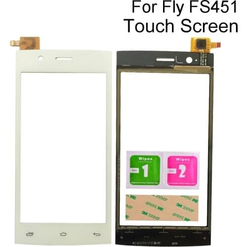 4.5'' Touch Screen For Fly FS451 FS 451 Touch Screen Digitizer Panel Repair Parts Touch Screen Front Glass Sensor Tools 3M Glue