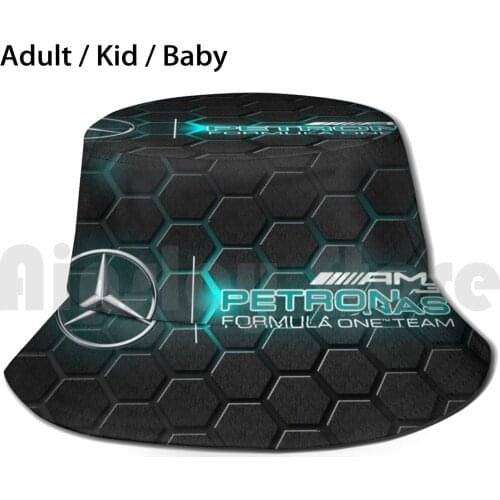 Hexagon Tiled Petronas Sun Hat Foldable UV Protection Petronas One Racecar Spanish Grand Prix 2020 Cyan Vortex Black