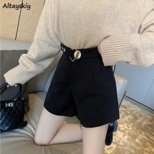 Shorts Women Solid Spring Minimalist Preppy All-match Loose Stylish Newest Popular Pockets Basic Tender Hot Sale Aesthetic Ins