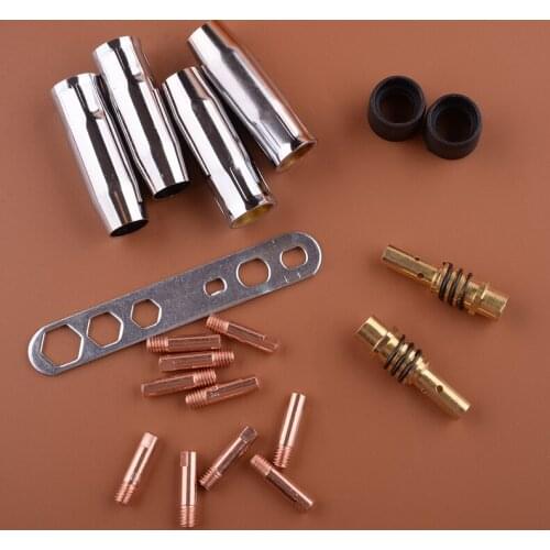 MB15AK MIG/MAG Welding Torch Contact Tips 0.8mm M6 Gas Nozzle Holder Kit Replacement