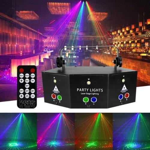 Led Strobe Laser Light 9 Eye15 Eye RGB Disco Lamp DMX Remote Control Stage Projector Light Dj Christmas Bar Party Home Decor