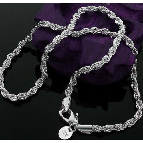 Twist 4mm 16-30" Necklace Women Jewelry Chain For Rope