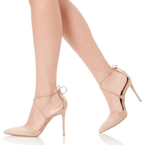 High Heels Sandals Women 2021 Summer New Single Shoes Pointed Toe Cross-strap Thin Heel Lace-up Lady Shoes Modern Sandals Pumps