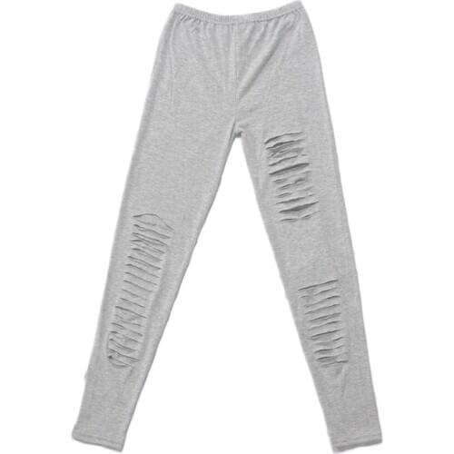 Women Lady Punk Hole Torn Ripped Hole Leggings Party Pants Jegging Casual New