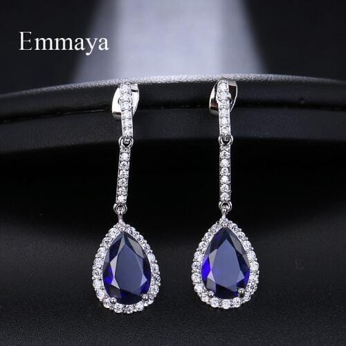 Emmaya Luxury Water Drop Shape Pave CZ Dangle Earring Fashion Female Crystal Earrings With AAA Zircon Wedding Party