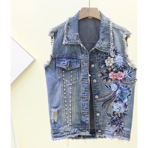 Spring Summer Sleeveless Women Denim Vests Plus Siz Fashion Casual Tops Korean Style Female Waistcoats Jeans Short Jacket Female